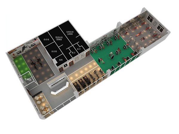 800平方健身房配置方案-广西Z6.COM-尊龙集团体育健身器材有限公司